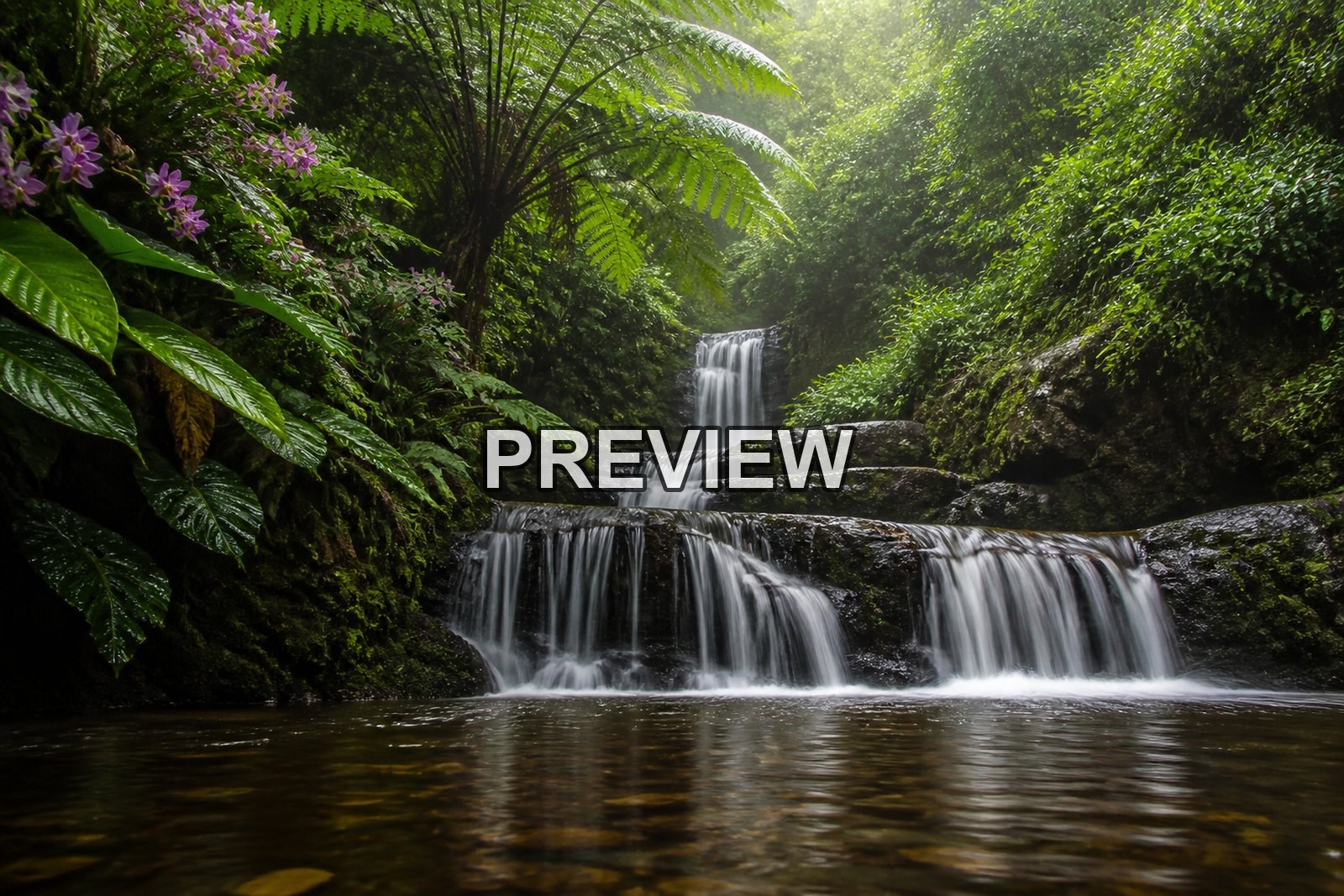Tropical Waterfalls and Lagoons – 10 Desktop & Phone Wallpaper Bundle – preview 2