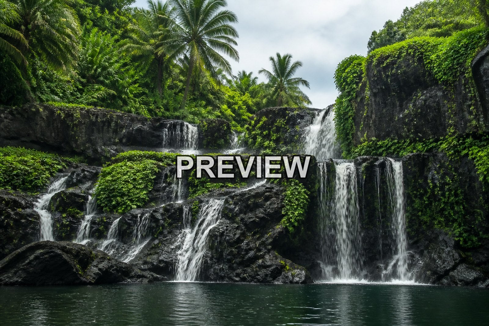 Tropical Waterfalls and Lagoons – 10 Desktop & Phone Wallpaper Bundle – preview 4