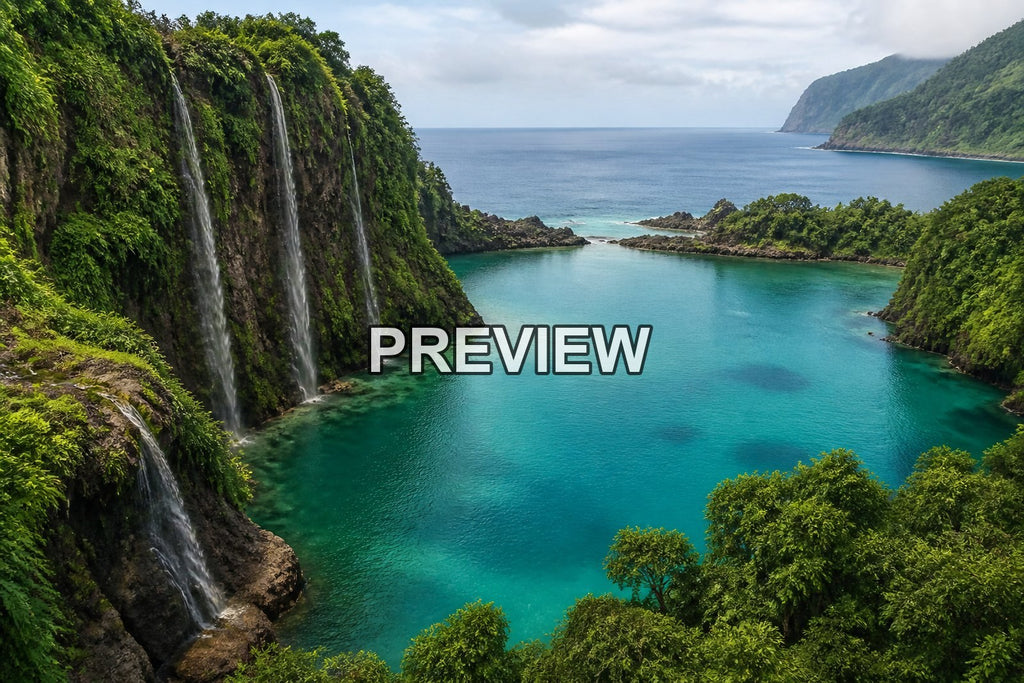 Tropical Waterfalls and Lagoons – 10 Desktop & Phone Wallpaper Bundle – preview 7