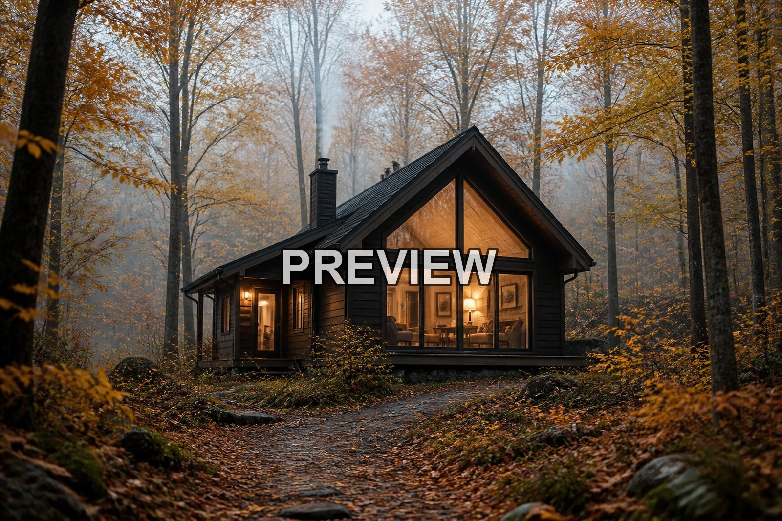 Cozy Cabins Through the Seasons – 10 Desktop & Phone Wallpaper Bundle – preview 4