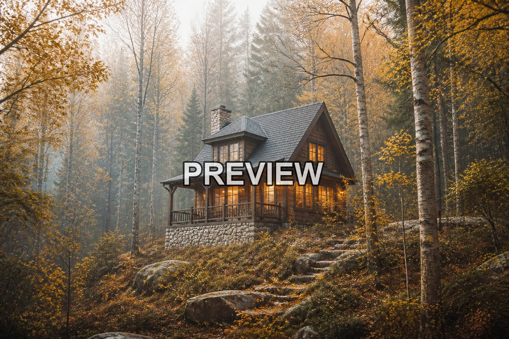 Cozy Cabins Through the Seasons – 10 Desktop & Phone Wallpaper Bundle – preview 8