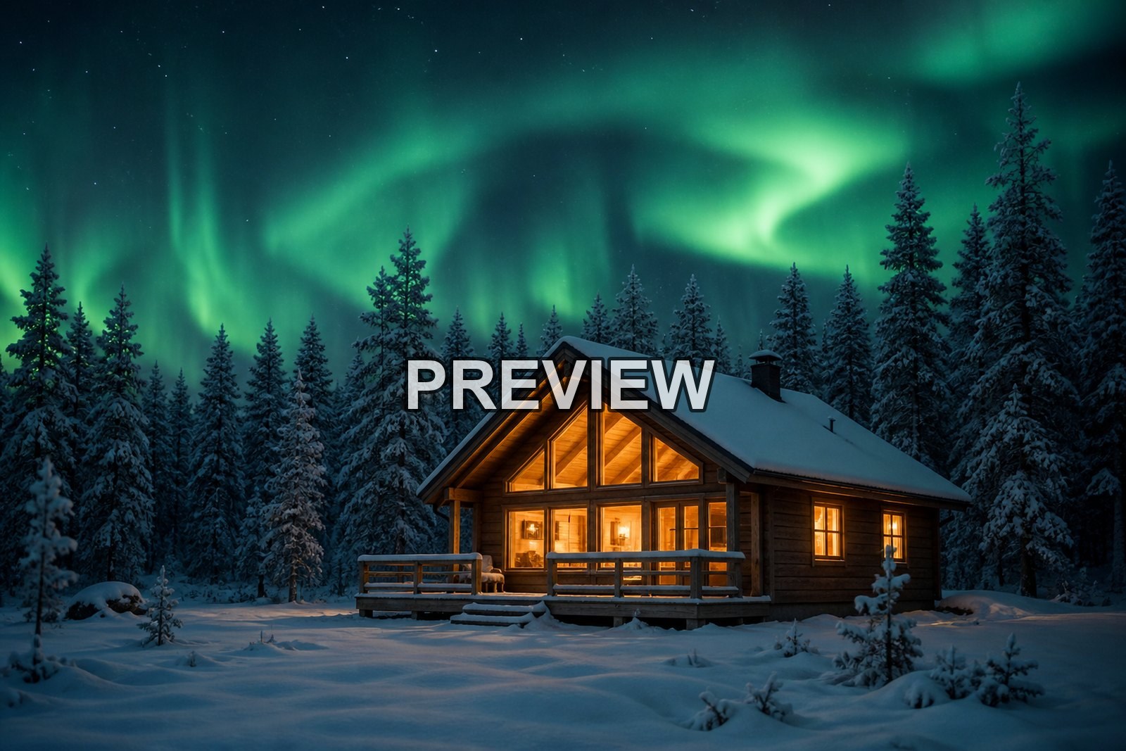 Cozy Cabins Through the Seasons – 10 Desktop & Phone Wallpaper Bundle – preview 10