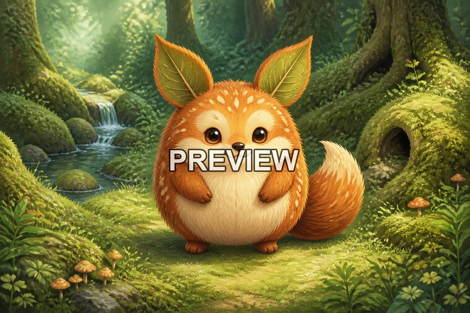 Cute Fantasy Animals – 10 Desktop & Phone Wallpaper Bundle – preview 1