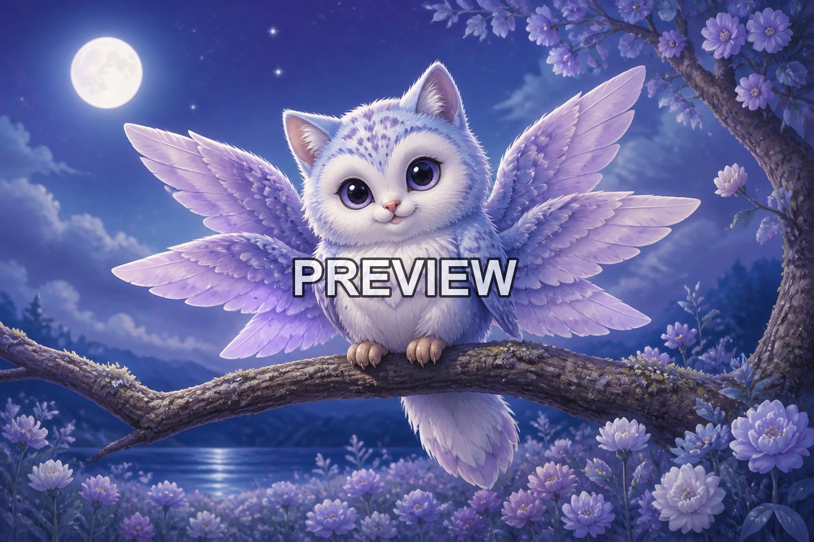 Cute Fantasy Animals – 10 Desktop & Phone Wallpaper Bundle – preview 2