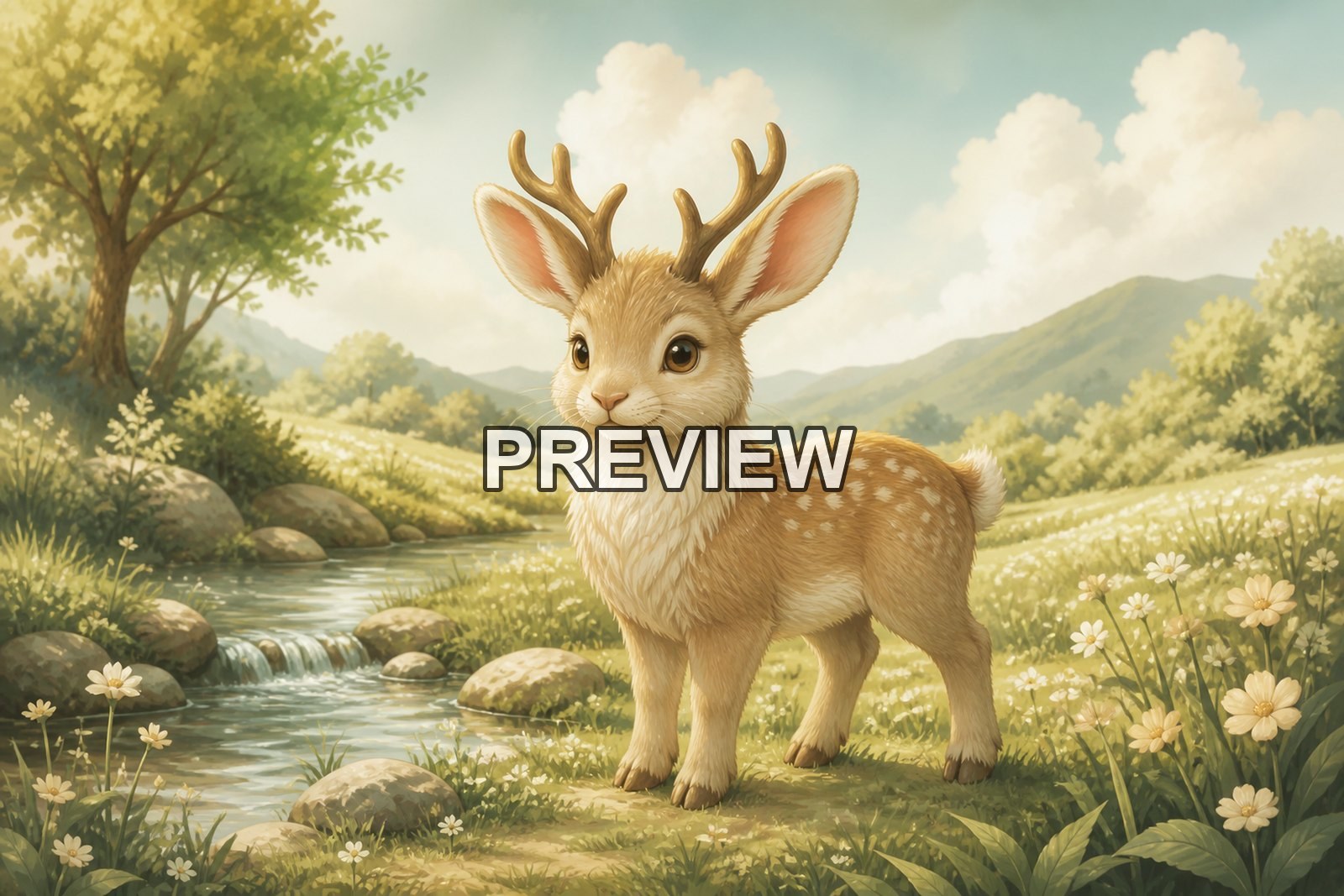 Cute Fantasy Animals – 10 Desktop & Phone Wallpaper Bundle – preview 3