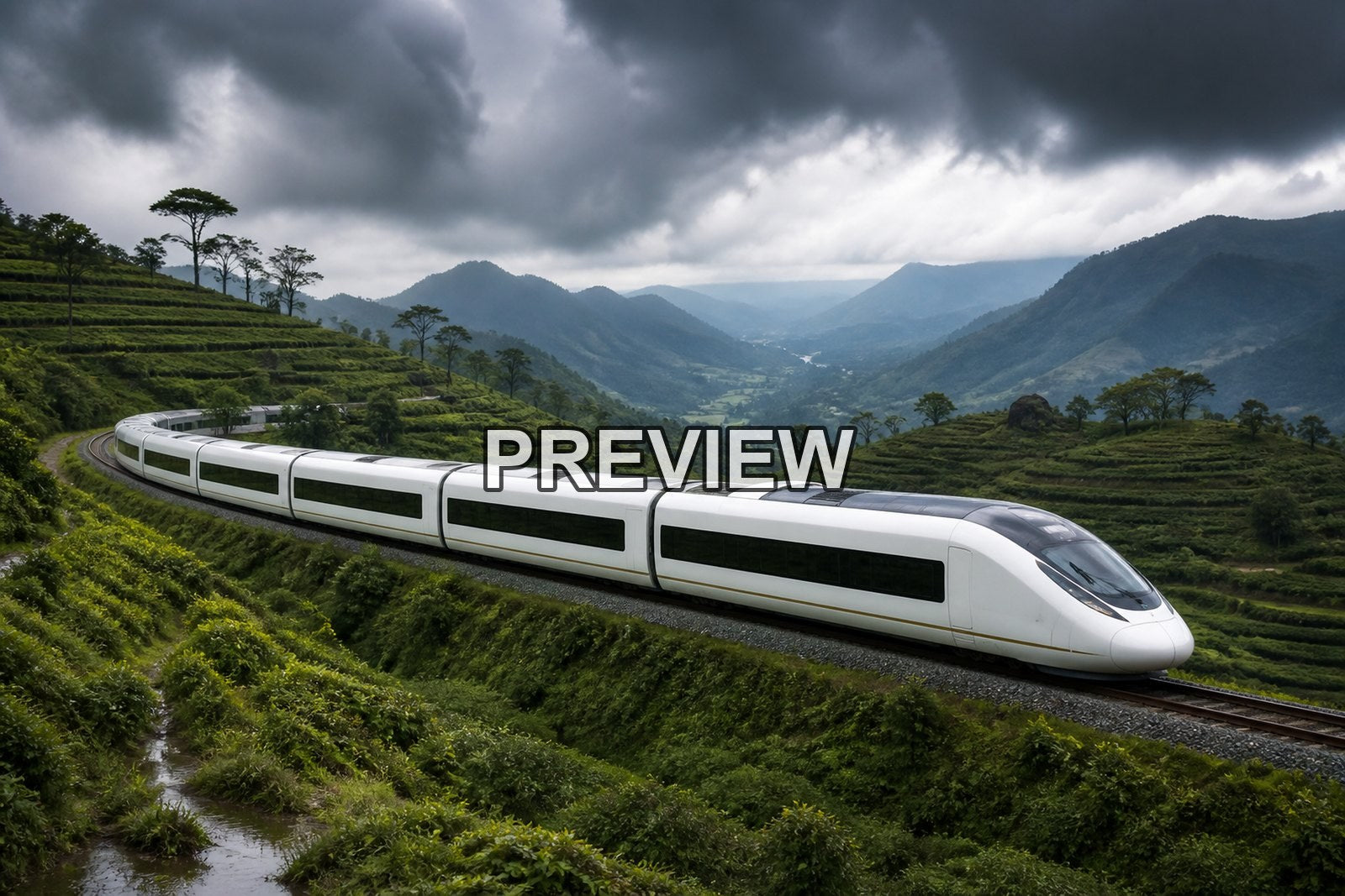 Futuristic Trains and Landscapes – 10 Desktop & Phone Wallpaper Bundle – preview 2