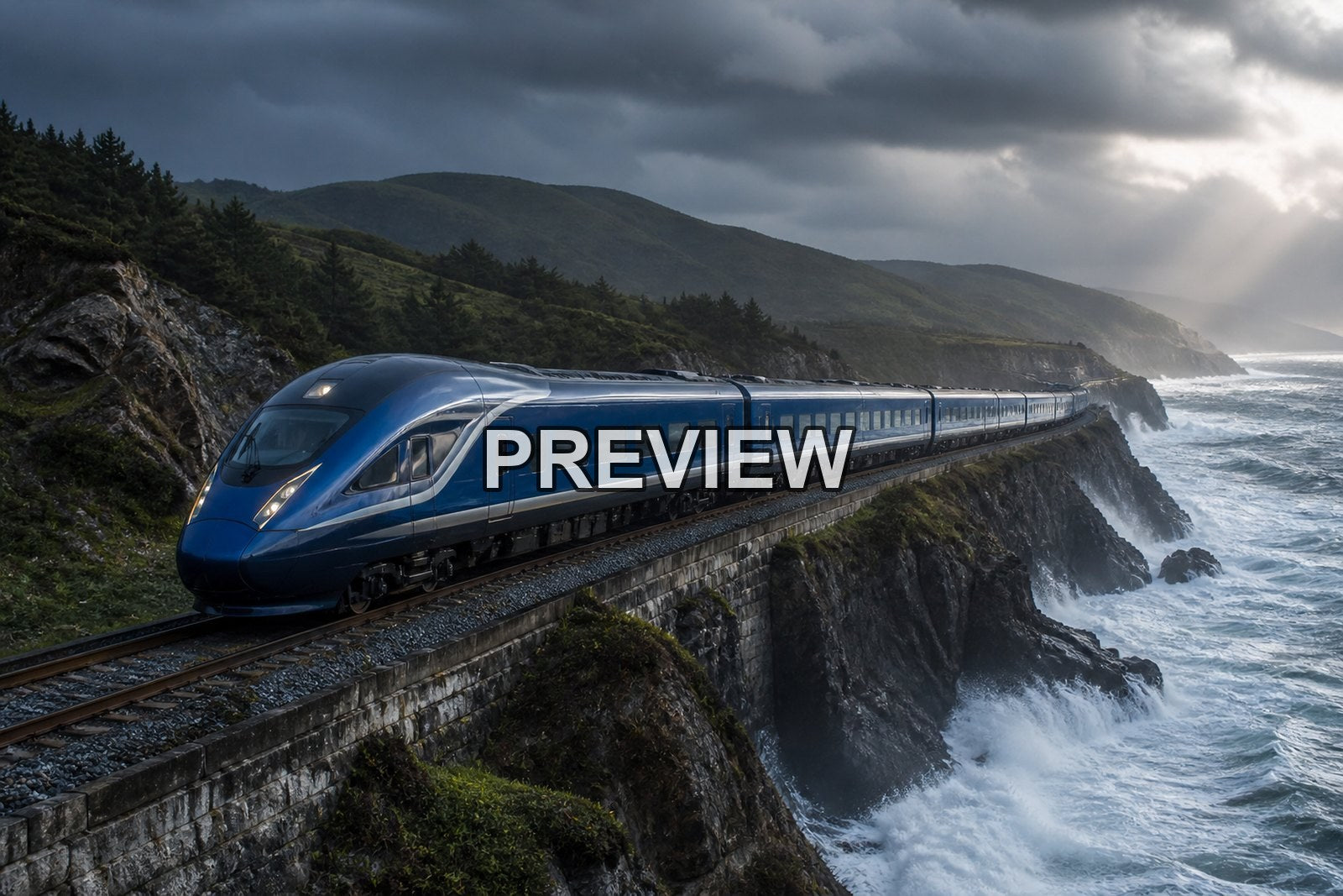 Futuristic Trains and Landscapes – 10 Desktop & Phone Wallpaper Bundle – preview 3