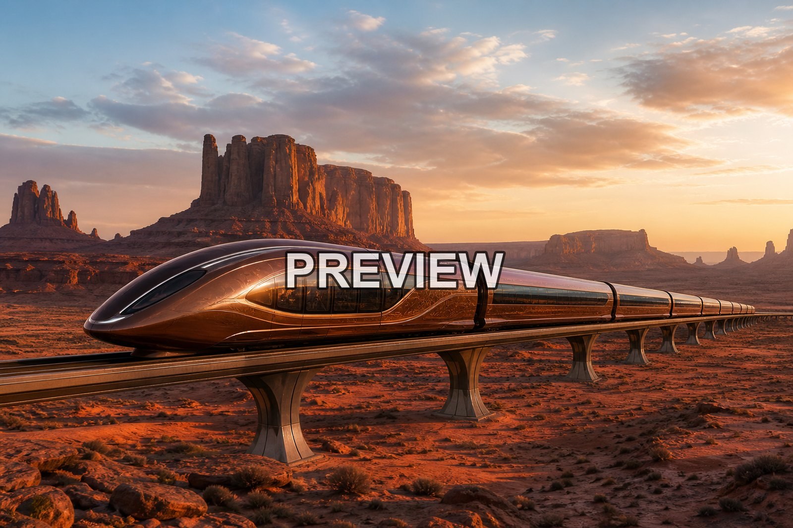 Futuristic Trains and Landscapes – 10 Desktop & Phone Wallpaper Bundle – preview 4