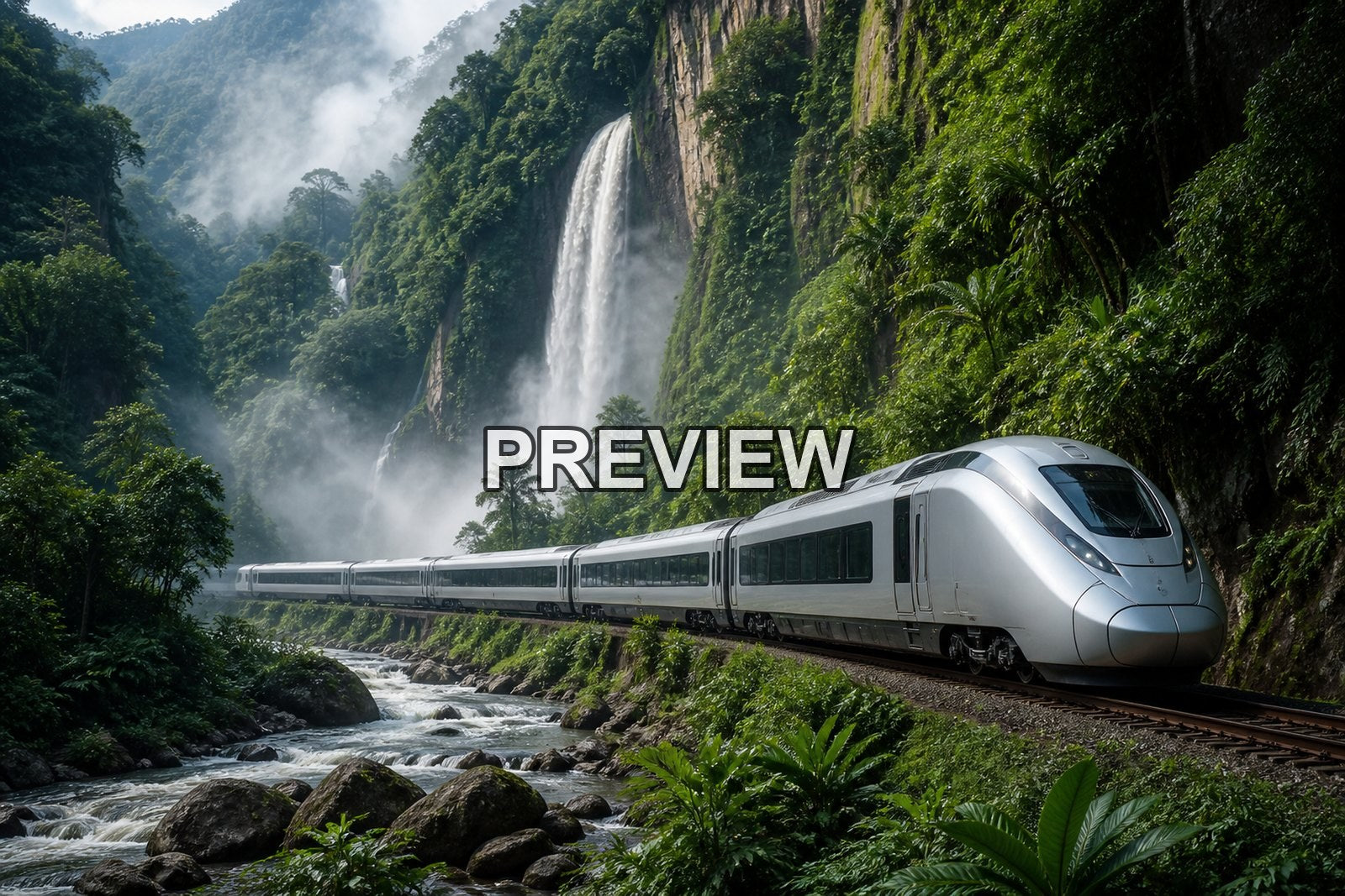 Futuristic Trains and Landscapes – 10 Desktop & Phone Wallpaper Bundle – preview 5