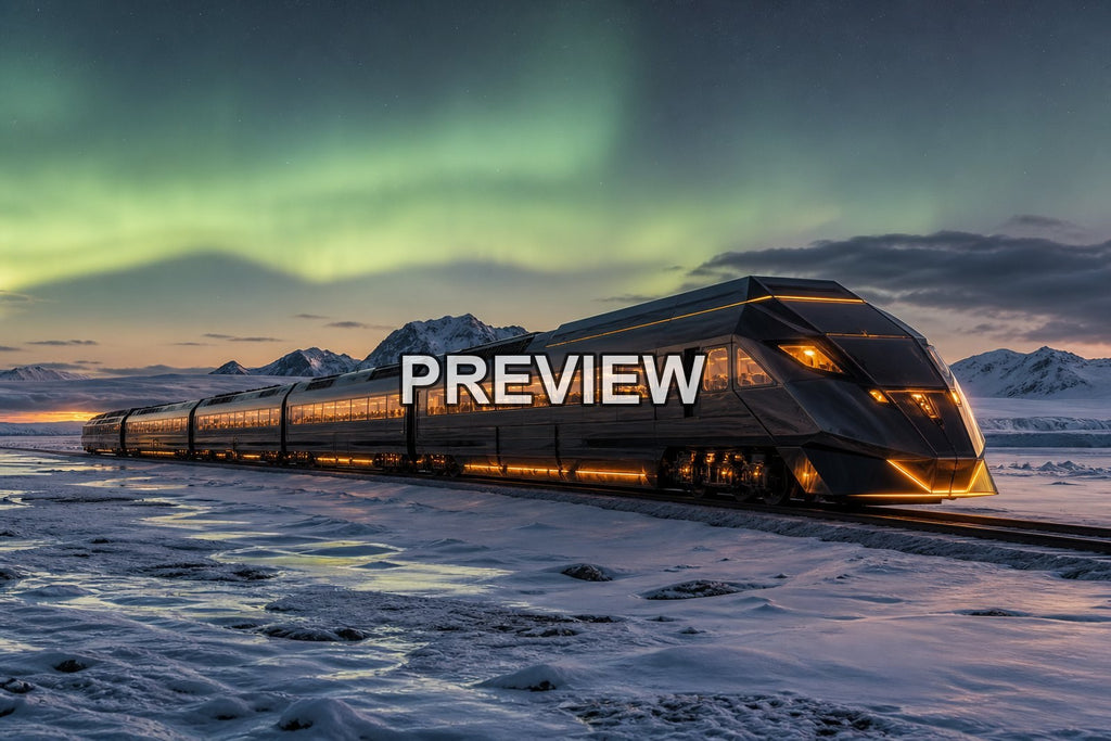 Futuristic Trains and Landscapes – 10 Desktop & Phone Wallpaper Bundle – preview 6