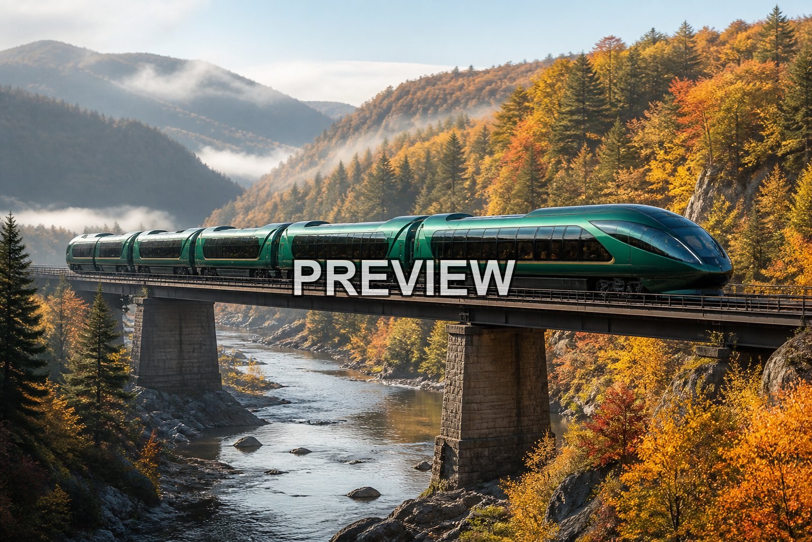 Futuristic Trains and Landscapes – 10 Desktop & Phone Wallpaper Bundle – preview 8