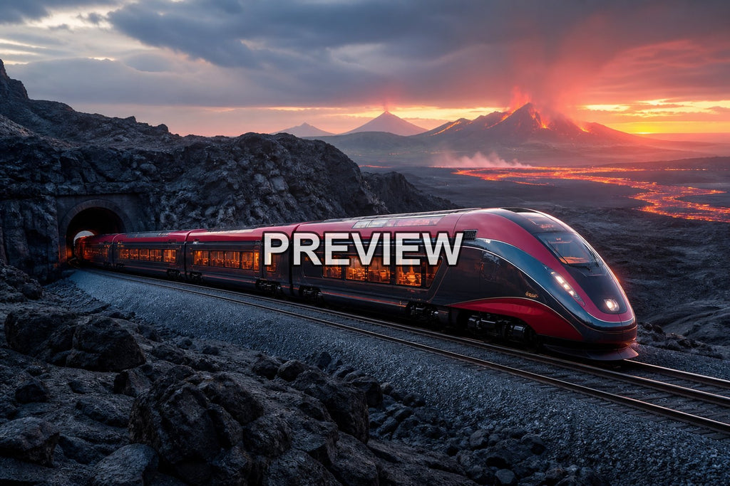 Futuristic Trains and Landscapes – 10 Desktop & Phone Wallpaper Bundle – preview 9