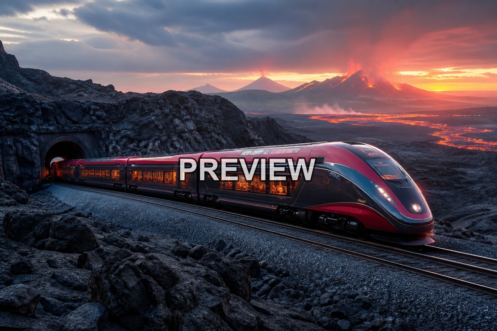 Futuristic Trains and Landscapes – 10 Desktop & Phone Wallpaper Bundle – preview 9