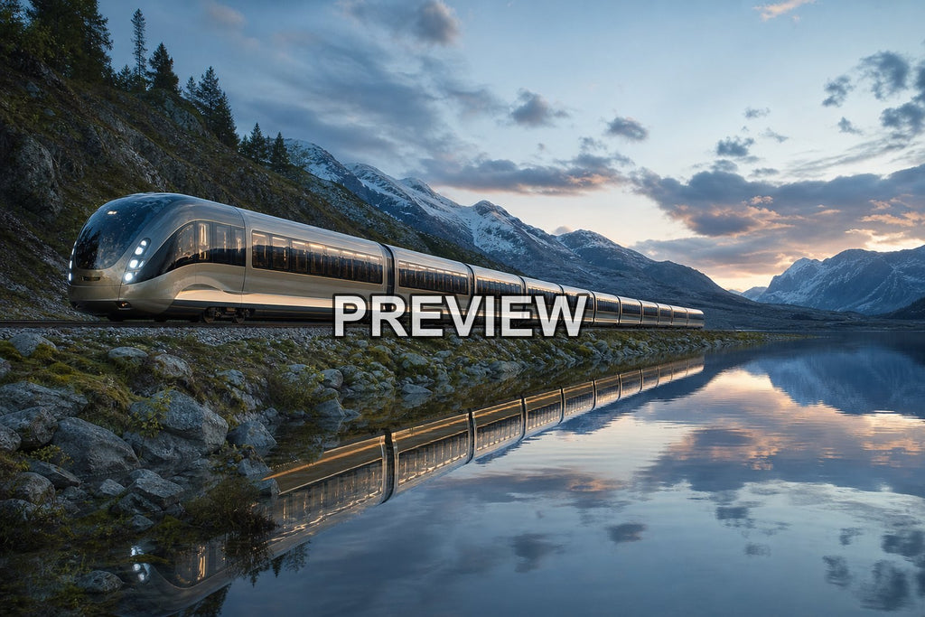 Futuristic Trains and Landscapes – 10 Desktop & Phone Wallpaper Bundle – preview 10