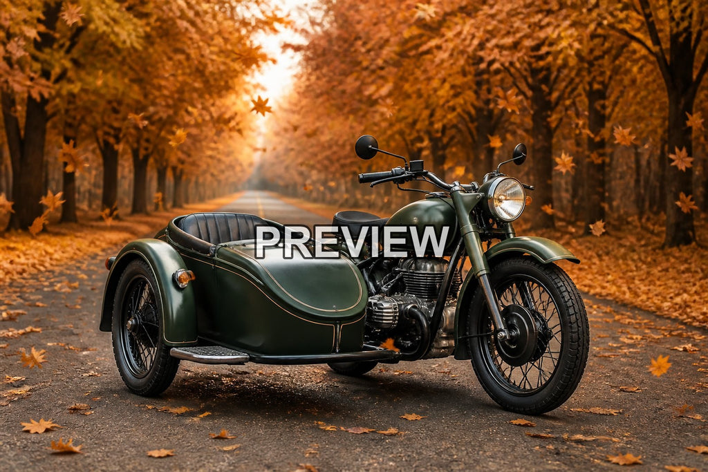 Vintage Motorcycle Sidecars on Country Roads – 10 Desktop & Phone Wallpaper Bundle – preview 3