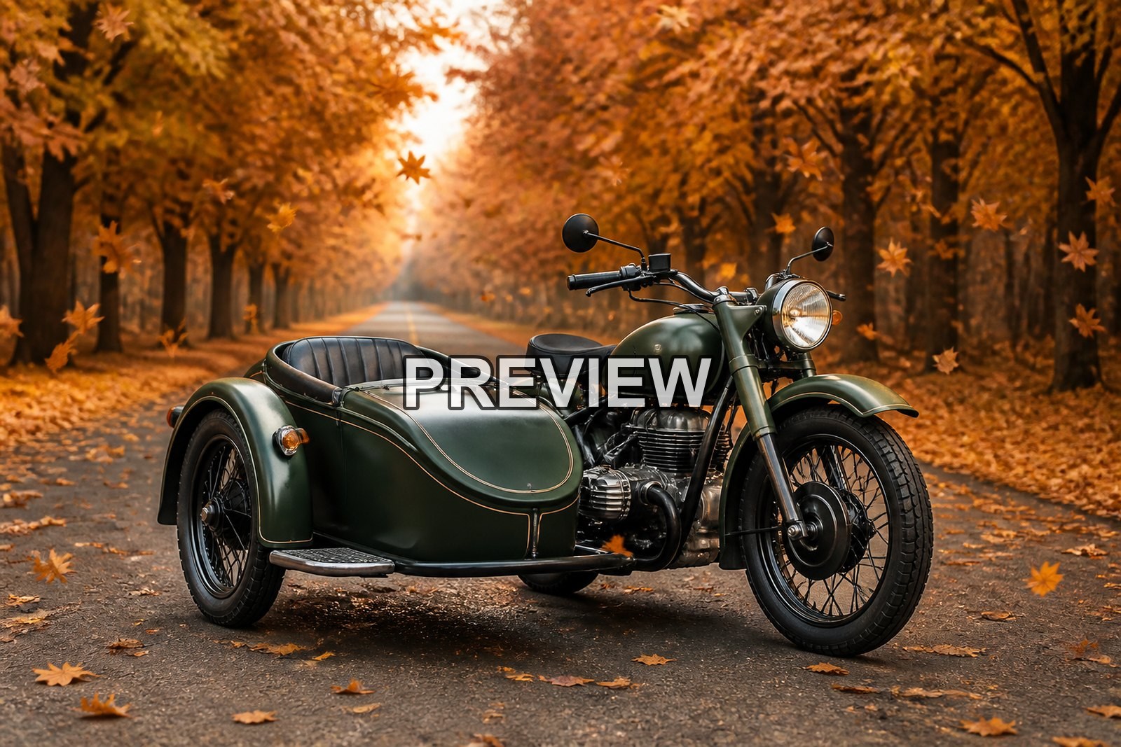 Vintage Motorcycle Sidecars on Country Roads – 10 Desktop & Phone Wallpaper Bundle – preview 3
