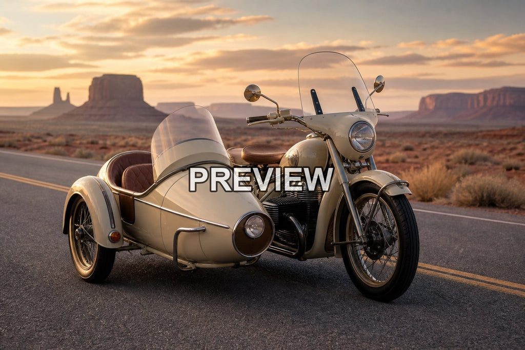 Vintage Motorcycle Sidecars on Country Roads – 10 Desktop & Phone Wallpaper Bundle – preview 4