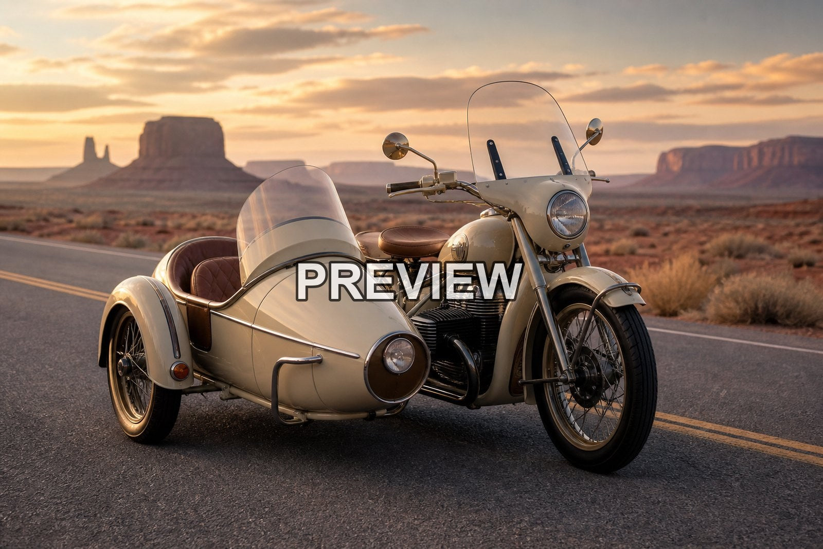 Vintage Motorcycle Sidecars on Country Roads – 10 Desktop & Phone Wallpaper Bundle – preview 4