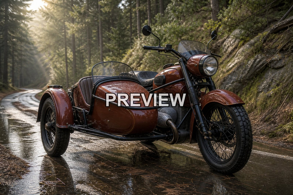 Vintage Motorcycle Sidecars on Country Roads – 10 Desktop & Phone Wallpaper Bundle – preview 7