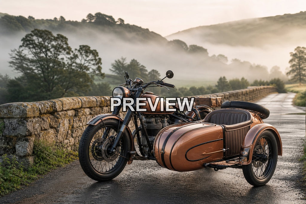 Vintage Motorcycle Sidecars on Country Roads – 10 Desktop & Phone Wallpaper Bundle – preview 9