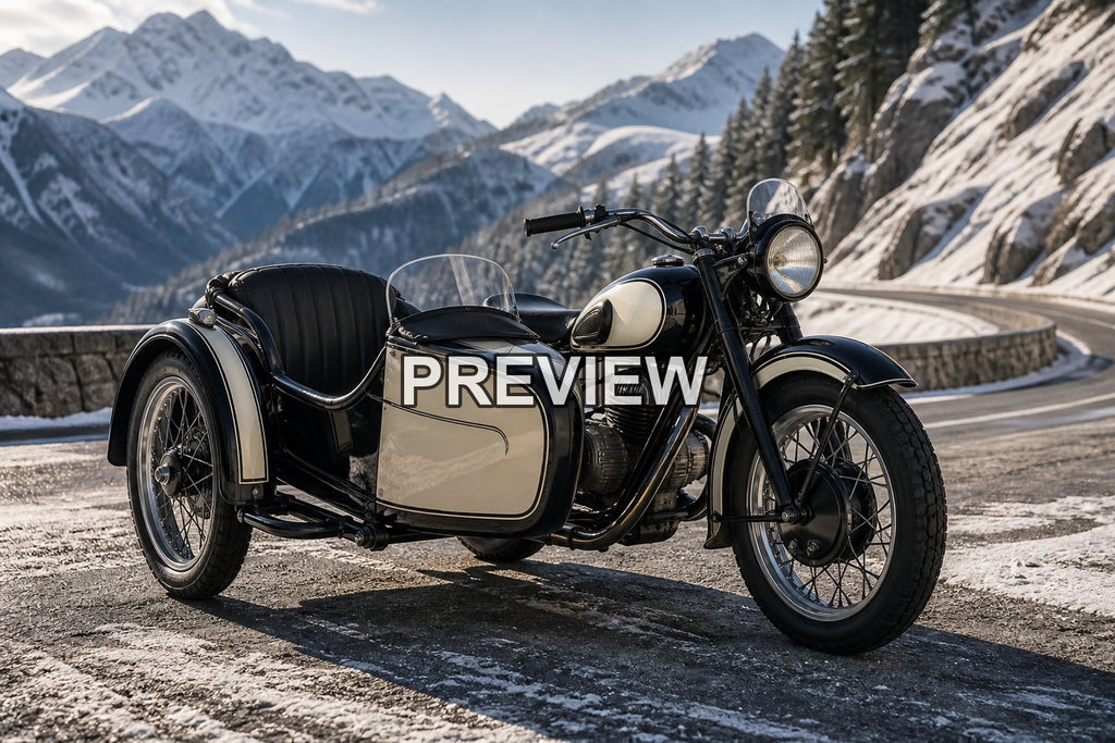 Vintage Motorcycle Sidecars on Country Roads – 10 Desktop & Phone Wallpaper Bundle – preview 10