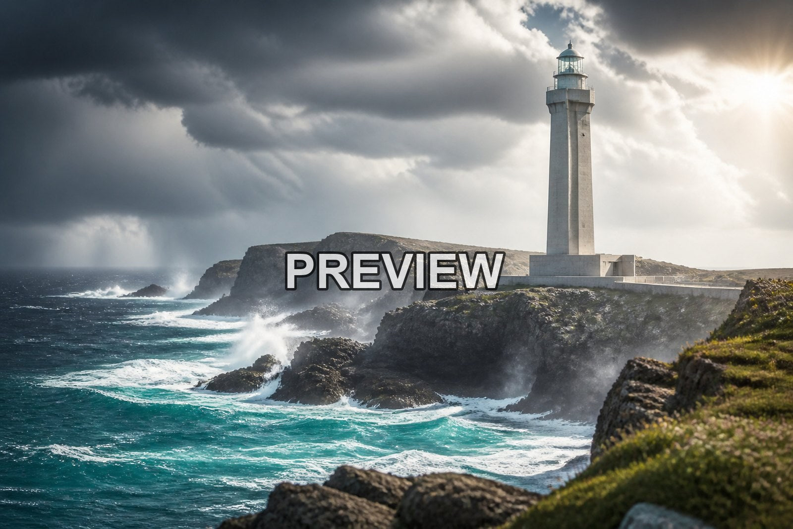 Lighthouses on Stormy Coasts – 10 Desktop & Phone Wallpaper Bundle – preview 4