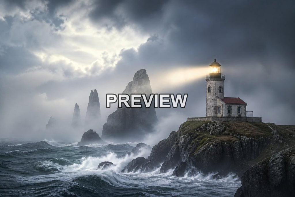 Lighthouses on Stormy Coasts – 10 Desktop & Phone Wallpaper Bundle – preview 7