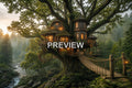 Treehouses in Magical Forests – 10 Desktop & Phone Wallpaper Bundle – preview 1