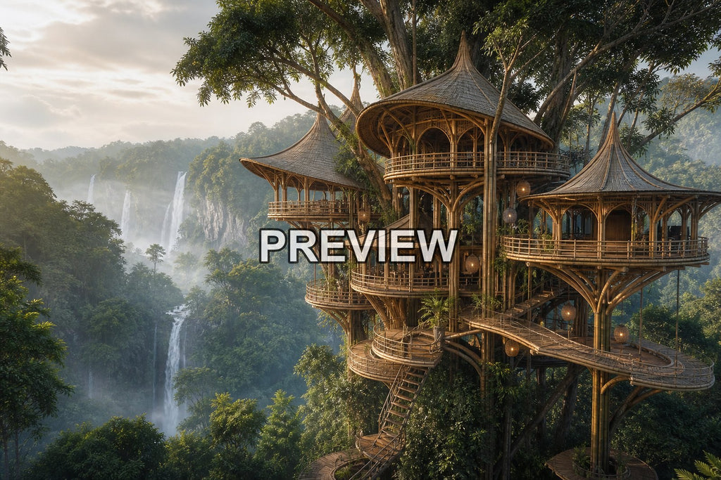 Treehouses in Magical Forests – 10 Desktop & Phone Wallpaper Bundle – preview 5