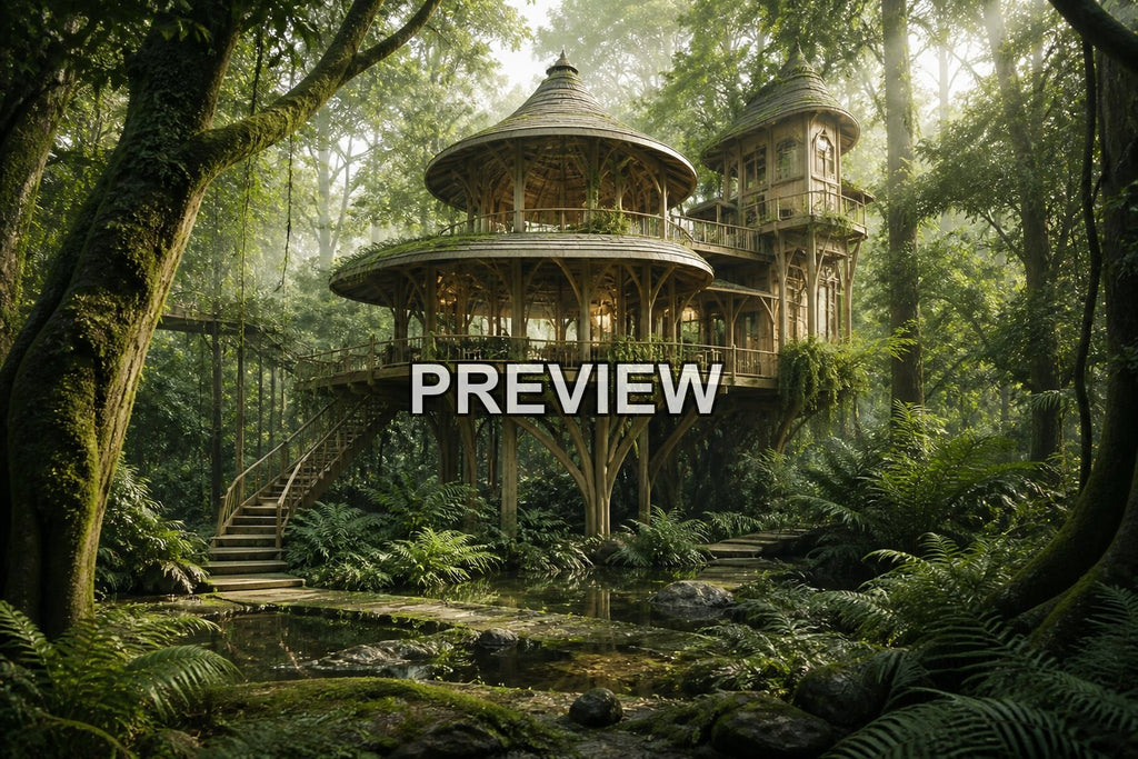 Treehouses in Magical Forests – 10 Desktop & Phone Wallpaper Bundle – preview 10