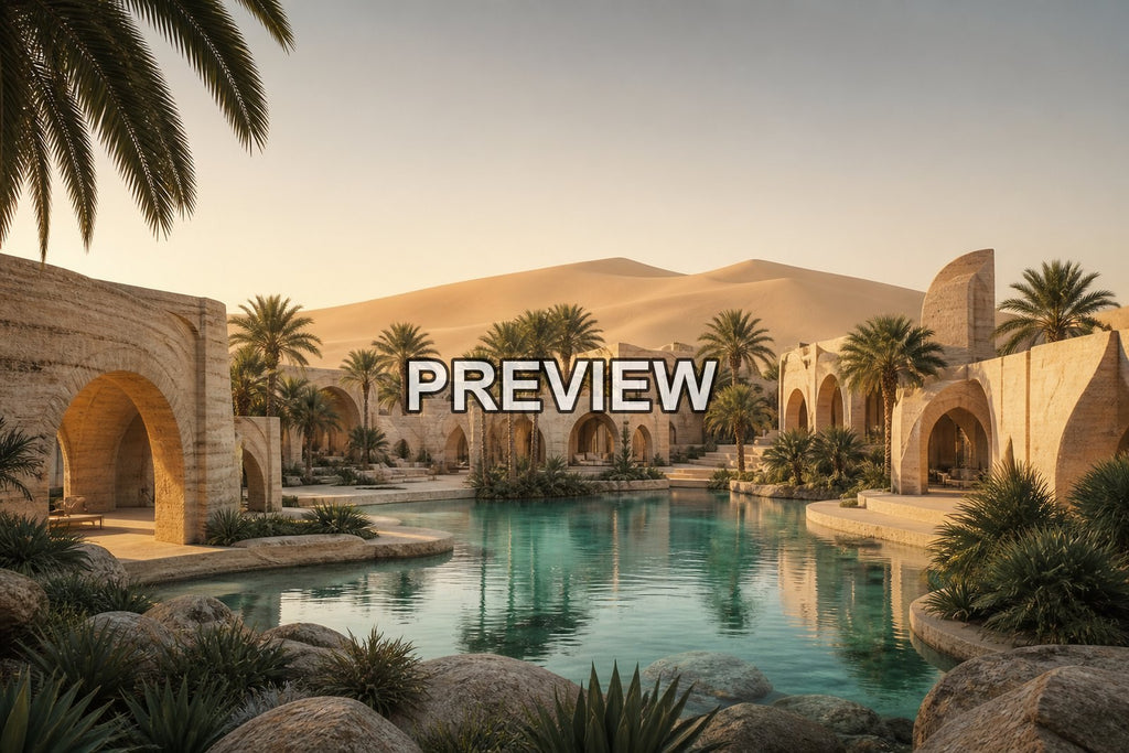 Desert Oases and Architecture – 10 Desktop & Phone Wallpaper Bundle – preview 1