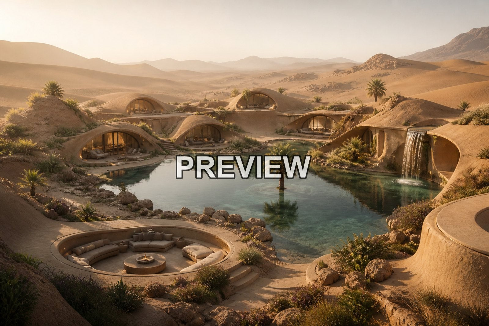 Desert Oases and Architecture – 10 Desktop & Phone Wallpaper Bundle – preview 3