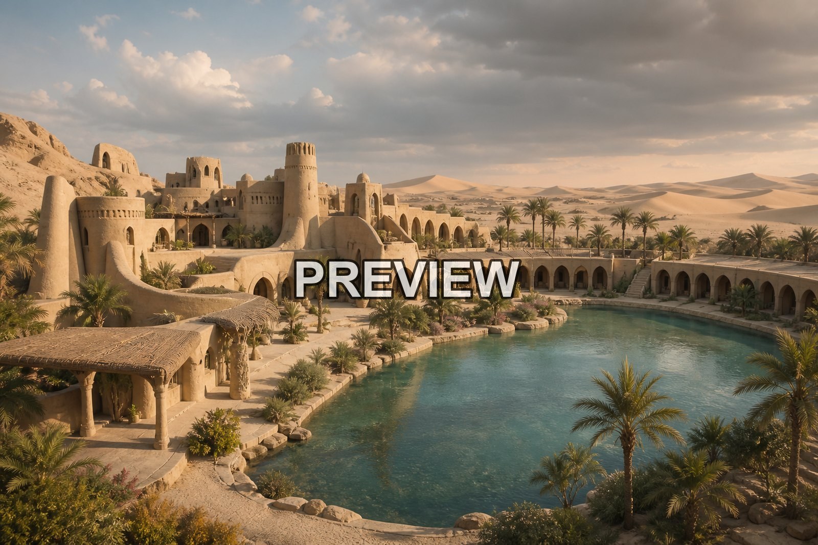 Desert Oases and Architecture – 10 Desktop & Phone Wallpaper Bundle – preview 6