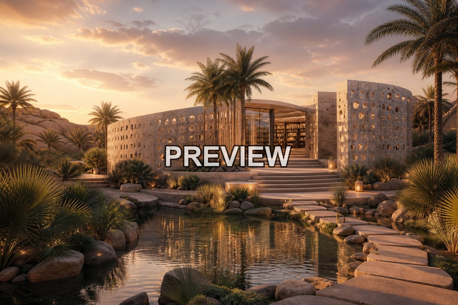 Desert Oases and Architecture – 10 Desktop & Phone Wallpaper Bundle – preview 9