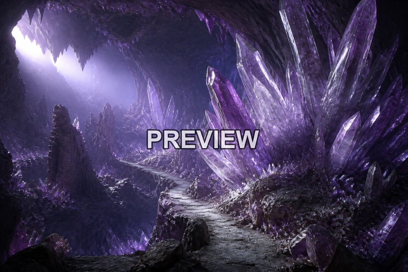 Fantasy Crystal Caves – 10 Desktop & Phone Wallpaper Bundle – preview 3