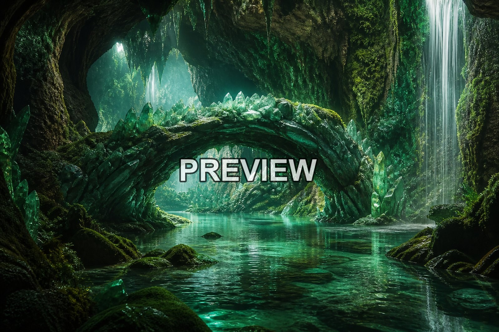 Fantasy Crystal Caves – 10 Desktop & Phone Wallpaper Bundle – preview 4