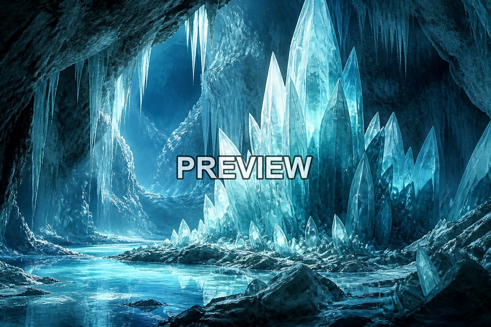Fantasy Crystal Caves – 10 Desktop & Phone Wallpaper Bundle – preview 6