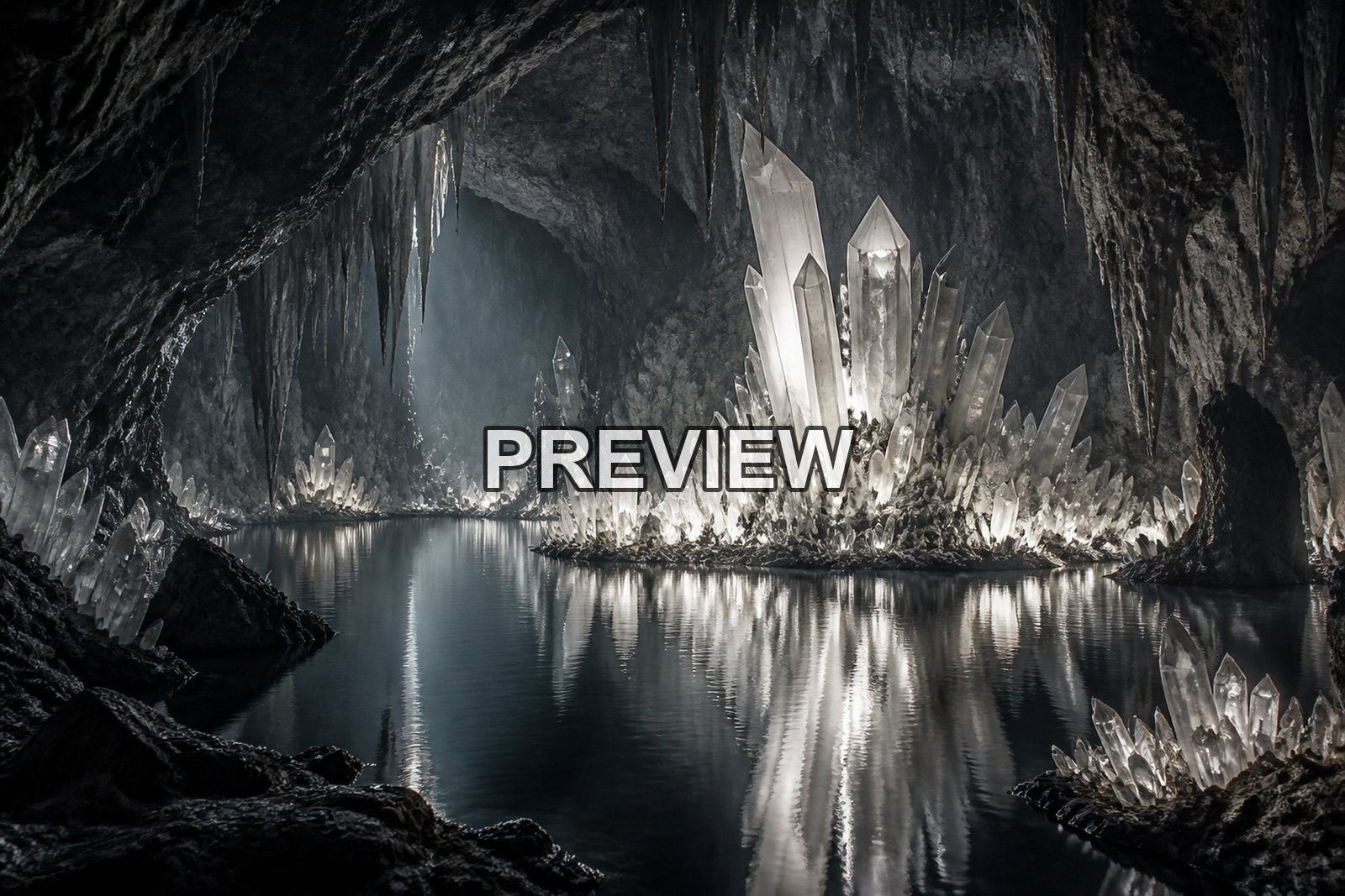 Fantasy Crystal Caves – 10 Desktop & Phone Wallpaper Bundle – preview 7