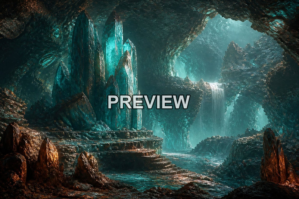 Fantasy Crystal Caves – 10 Desktop & Phone Wallpaper Bundle – preview 8