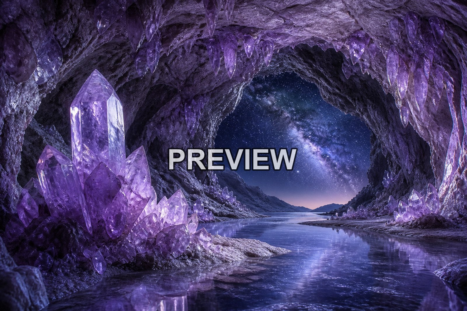 Fantasy Crystal Caves – 10 Desktop & Phone Wallpaper Bundle – preview 9