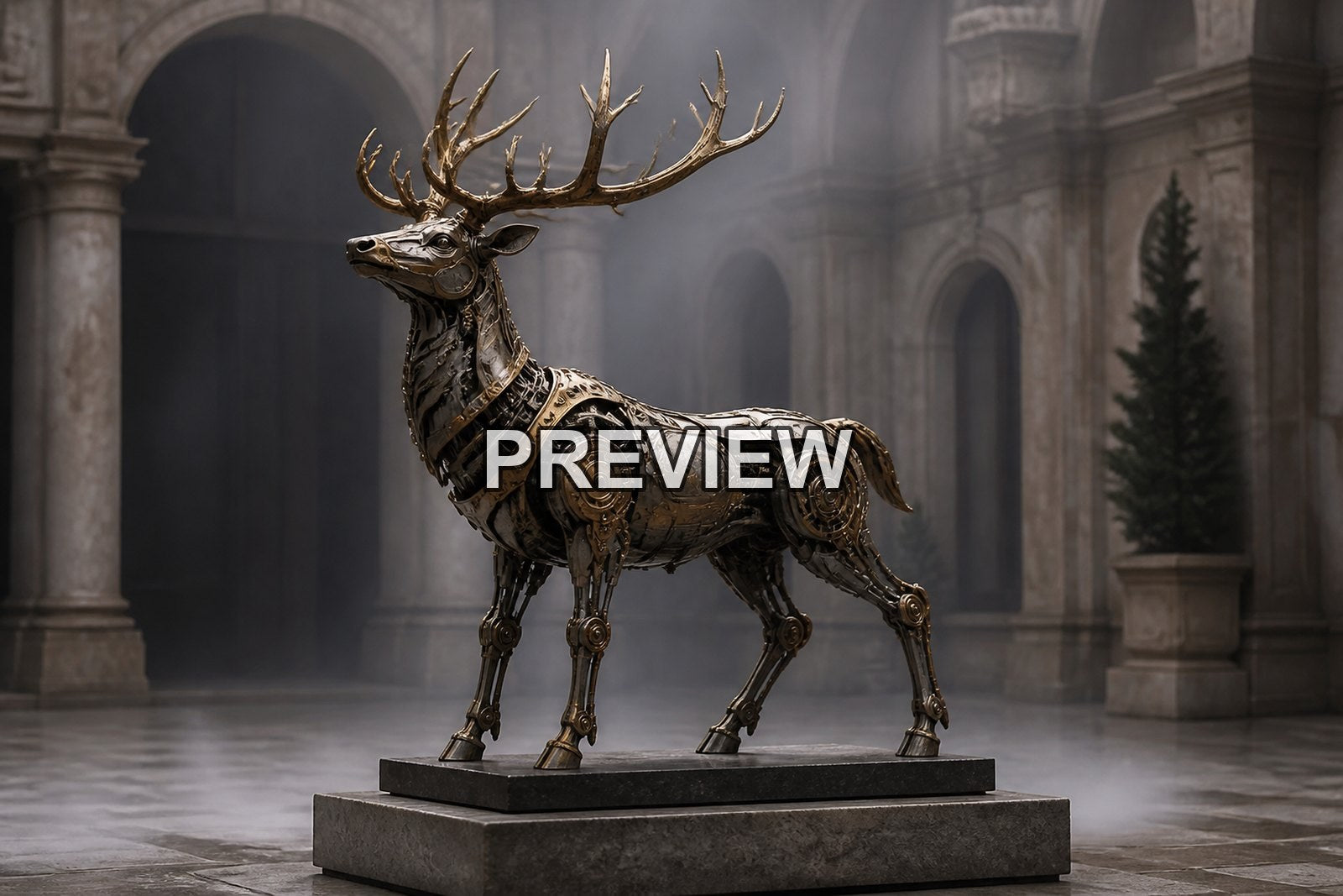 Mechanical Animal Sculptures – 10 Desktop & Phone Wallpaper Bundle – preview 1