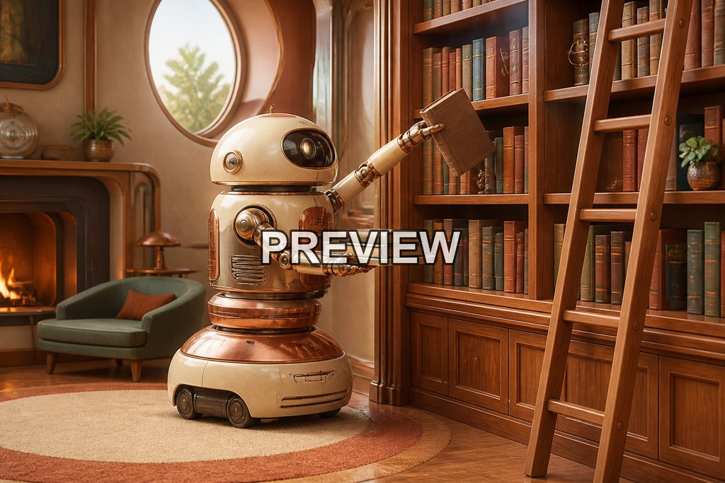 Retro Household Helper Robots – 10 Desktop & Phone Wallpaper Bundle – preview 3