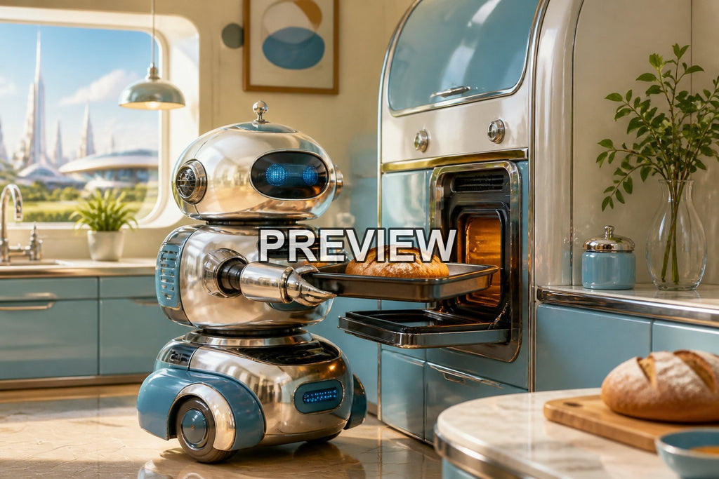 Retro Household Helper Robots – 10 Desktop & Phone Wallpaper Bundle – preview 7