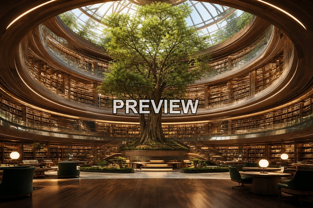 Futuristic Libraries – 10 Desktop & Phone Wallpaper Bundle – preview 1