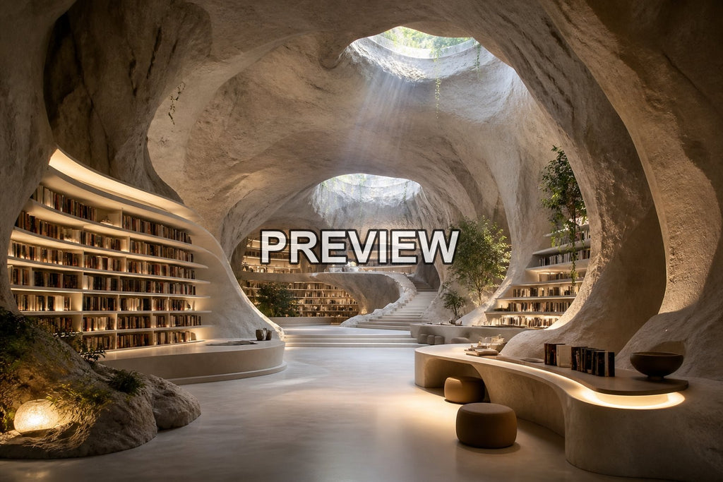 Futuristic Libraries – 10 Desktop & Phone Wallpaper Bundle – preview 3