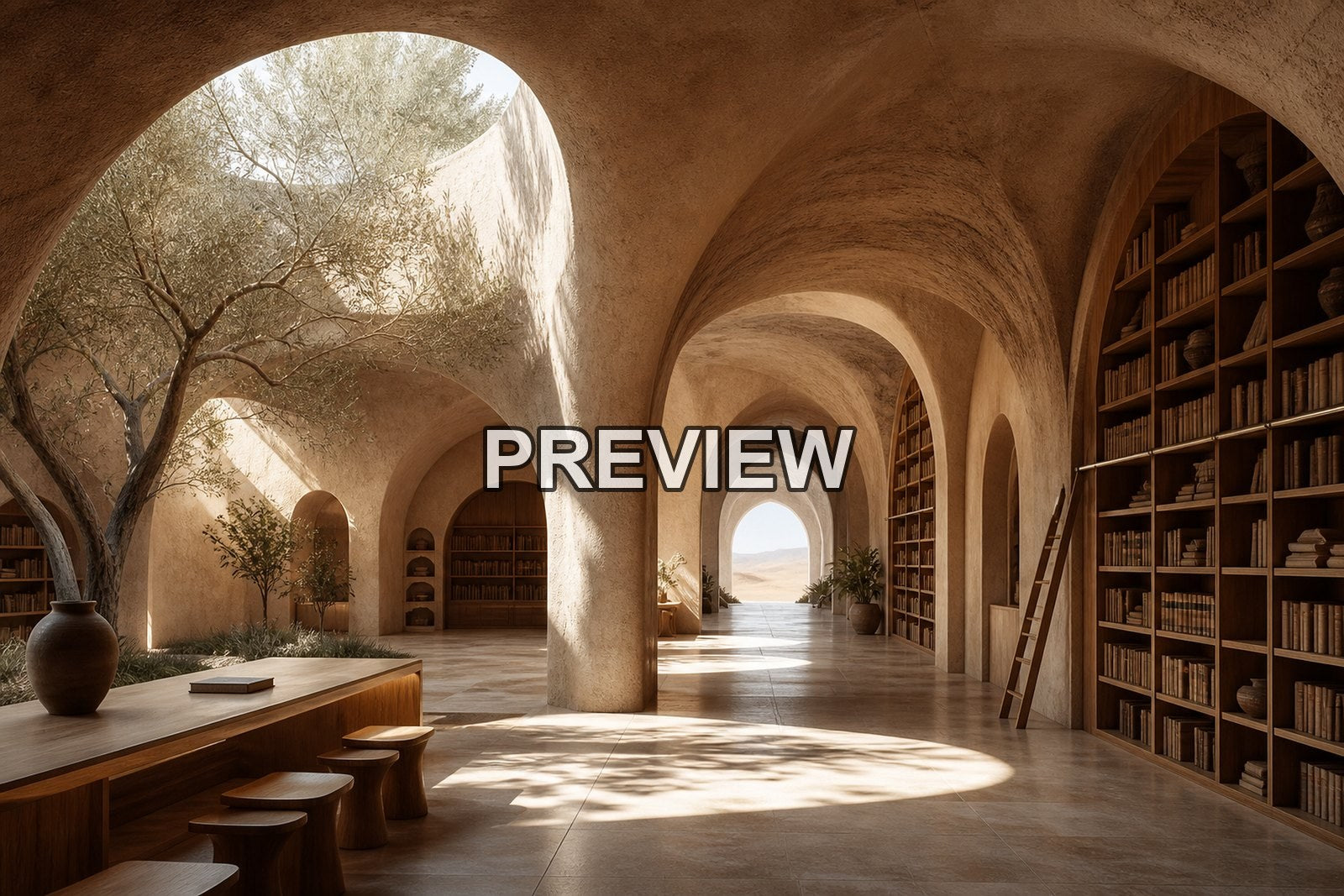 Futuristic Libraries – 10 Desktop & Phone Wallpaper Bundle – preview 6