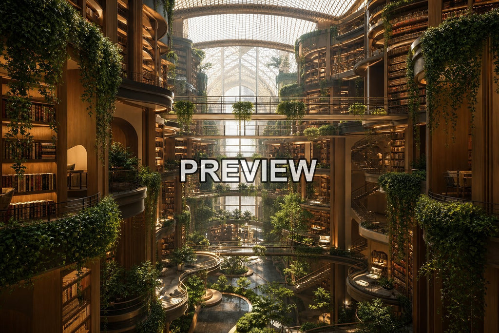 Futuristic Libraries – 10 Desktop & Phone Wallpaper Bundle – preview 7