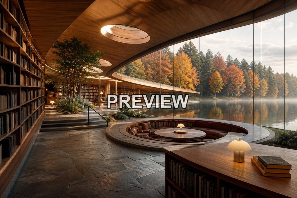 Futuristic Libraries – 10 Desktop & Phone Wallpaper Bundle – preview 8