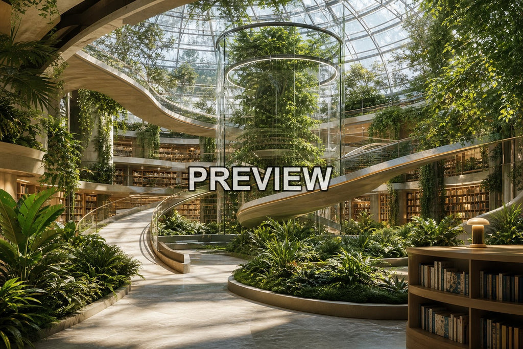 Futuristic Libraries – 10 Desktop & Phone Wallpaper Bundle – preview 9