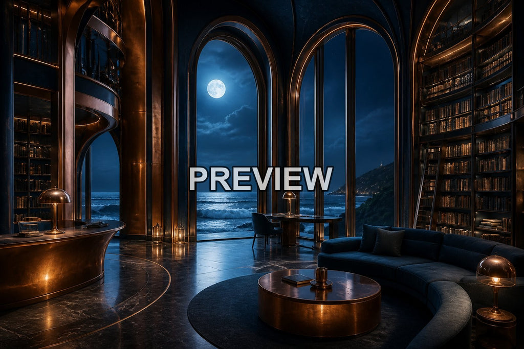 Futuristic Libraries – 10 Desktop & Phone Wallpaper Bundle – preview 10